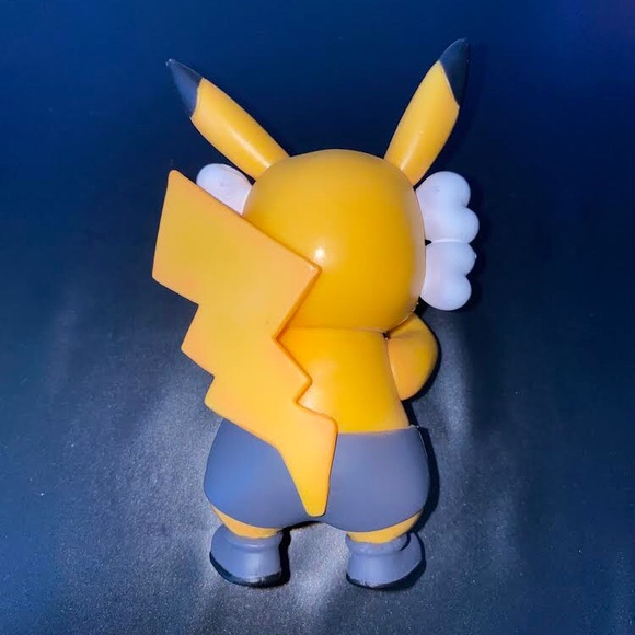 Takara Tomy Anime Kawaii Pokemon Brand KAWS Pikachu Yellow Version Doll Model - Picture 3 of 6